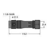 1 1/8'' Round connector Male Connector, Straight   BS71121-0/21