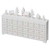 LED Wooden Advent Calendar, 23x37 cm, 2x AA, Indoor, Warm White, Timer