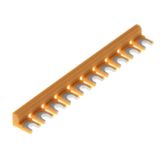 Cross-connector (terminal), Plugged, orange, 41 A, Number of poles: 10, Pitch in mm (P): 8.00, Insulated: Yes, Width: 77.3 mm