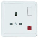 EARTH SOCK (BRITISH) W/SWITCH & PILOT LAMP WH