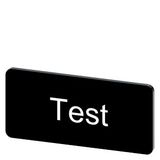 Labeling plate 12.5 x 27 mm, label black, labeling: Test
