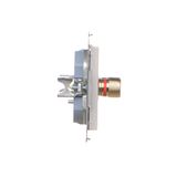 Single plug socket for the IP44 version with Schuko earthing - without frame gasket - transparent flap, inox steel, 16A