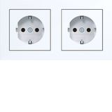 WCD RA 2V (duo box), cover frame, operated, single class, A.1 light white glossy