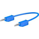 Measuring lead with (2 mm plug, spring-loaded, straight) to (2 mm plug, spring-loaded, straight), 300 mm, blue, PVC, 0.5 mm², CAT O, 28.0115-03023