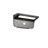 Atico hybrid solar LED wall lamp matt black rechargeable/recharging motion+dusk sensor 4000K