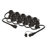 Interconnecting light chain for 10x E27 bulbs without lead, 7.35 m, outdoor and indoor