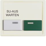 Centre plate white + green button, arsys, white glossy