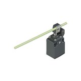 Position switch, piston plunger with adjus. glass-fibre rod lever