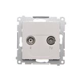 RTV pass-through aerial socket, module, light gray matt
