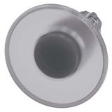 Mushroom pushbutton, illuminated, 22 mm, round, metal, high gloss, clear, 60 mm