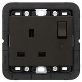 Switched 2P+E 13A English outlet black