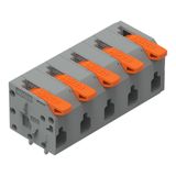 2601-1305 PCB terminal block; lever; 1.5 mm²; Pin spacing 7.5 mm; 5-pole; Push-in CAGE CLAMP®; 1,50 mm²; gray