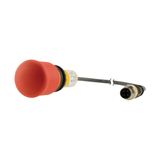 C22-PV-K02-P1 Emergency stop/emergency switching off button, classic, mushroom, 38mm, pull release, 2 N/C, cable (black) with m12a plug, 4p, 0.2m