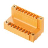PCB plug-in connector, male header, Flange, THT solder connection, 3.81 mm, Number of poles: 18, 180°, Solder pin length (l): 3.2 mm, tinned, orange, Box
