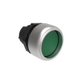 Pushbutton actuator, spring return Ø22mm Platinum series chromed plastic, shrouded, green