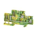 PE terminal, PUSH IN, 4 mm², 800 V, 32 A, Green/yellow