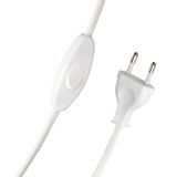 Cord with European plug & Switch White 120/80cm