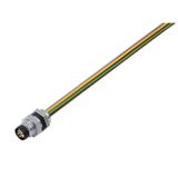 Built-in plugs, M8 thread, pin, straight, Mounting thread: M8, Number of poles: 8, Strand / cable length: 0.2 m