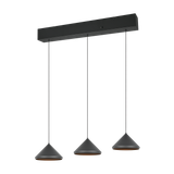Laguna LED pendant 3-pc matt black