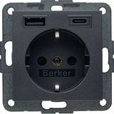 WCD RA, USB A + USB C (PD), berker S.1/B.3/B.7 antraciet
