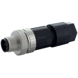 M12 male 0° A-cod. Push-Lock 4-pol., 0,14 - 0,75mm², 4 - 8mm
