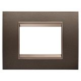 LUX PLATE - IN METAL - 3 MODULES - ANODIC BROWN - INNER FRAME MATT DARK BRONZE - CHORUSMART