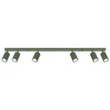 SPOTLIGHTS ON A LONGITUDINAL CEILING STRIP IN OLIVE COLOUR 6XGU10 CARBON