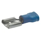 Insulated flat plug sleeve, 2.8 x 0.5 mm, 1.5 to 2.5 mm², AWG 16 to 14, brass, tin-plated, blue, 8301
