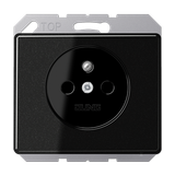 Socket. SL500 black with pin earth & KI mounting.