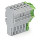 1-conductor female connector Push-in CAGE CLAMP® 4 mm² gray, green-yel