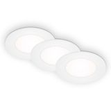 LED downlights set of 3, IP65, white, 3xLED-platine/3W