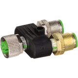 T Coupler M12 female / 2x M12 male A-cod. 5-pol.