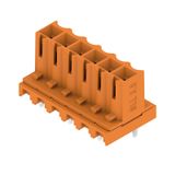 PCB plug-in connector, female header, closed side, THT solder connection, 3.50 mm, Number of poles: 6, 180°, Solder pin length (l): 3.2 mm, tinned, orange, Tube