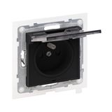 IP 44 2P+E SOCKET FRENCH STANDARD AUTO TERMINALS SHUTTERED BLACK