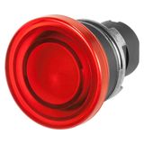 Mushroom push-button Ø 38, illuminated, maintained, red
