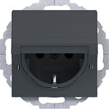 SCHUKO wall socket, locking pin, variable 45°, A.x/C.x anthracite