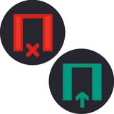 Foil bi-col. imprint symbol f. Wait/ Enter f. round LED sig.light, Acc