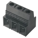 Printed circuit board terminals, 15.00 mm, Number of poles: 7, 90°, Solder pin length (l): 4.5 mm, tinned, black, Clamping yoke connection, Clamping range, max. : 25 mm², Box