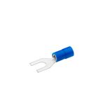 Insulated fork-type cable lug for crimping, blue, 1.5–2.5 mm², M5