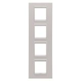 LUX INTERNATIONAL PLATE - IN METAL - 2+2+2+2 MODULES VERTICAL - MONOCHROME NATURAL BEIGE - CHORUSMART