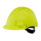 3M™ Hard Hat, Uvicator, Pinlock, Ventilated, Plastic Sweatband, Hi-Viz
