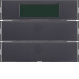 Push-button 2gang with room thermostat, display, K.1, anthracite