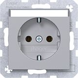SCHUKO wall socket, text field, plug-in type, A.x/C.x, titanium