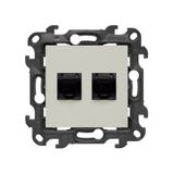 SOON ON SALE, Double IT socket RJ45 category 6, (module), Simon 24, IP20, cashmere