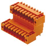 PCB plug-in connector, male header, Flange, THT solder connection, 3.50 mm, Number of poles: 16, 90°, Solder pin length (l): 3.2 mm, tinned, orange, Box
