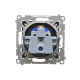 DATA single socket outlet with socket access element, black matt, 16A