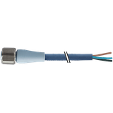 M12 female 0° A-cod. with cable F&B Pro TPE-S 4x0.34 bu UL robot