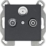 Direct TV+FM+SAT socket - black