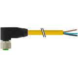 M12 female 90° A-cod. with cable PUR 8x0.25 ye UL/CSA+drag ch. 3m