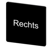 Labeling plate 27 x 27 mm, label black, labeling: Rechts